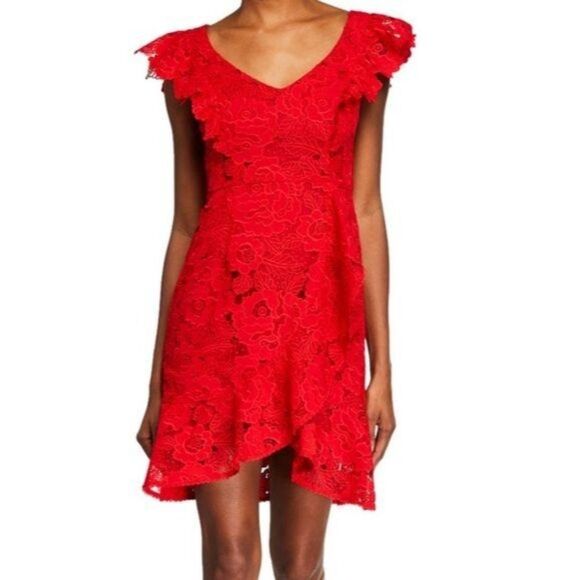 NWT Nanette Lepore Valentine Lace Sheath Dress in Poppy - Picture 1 of 13